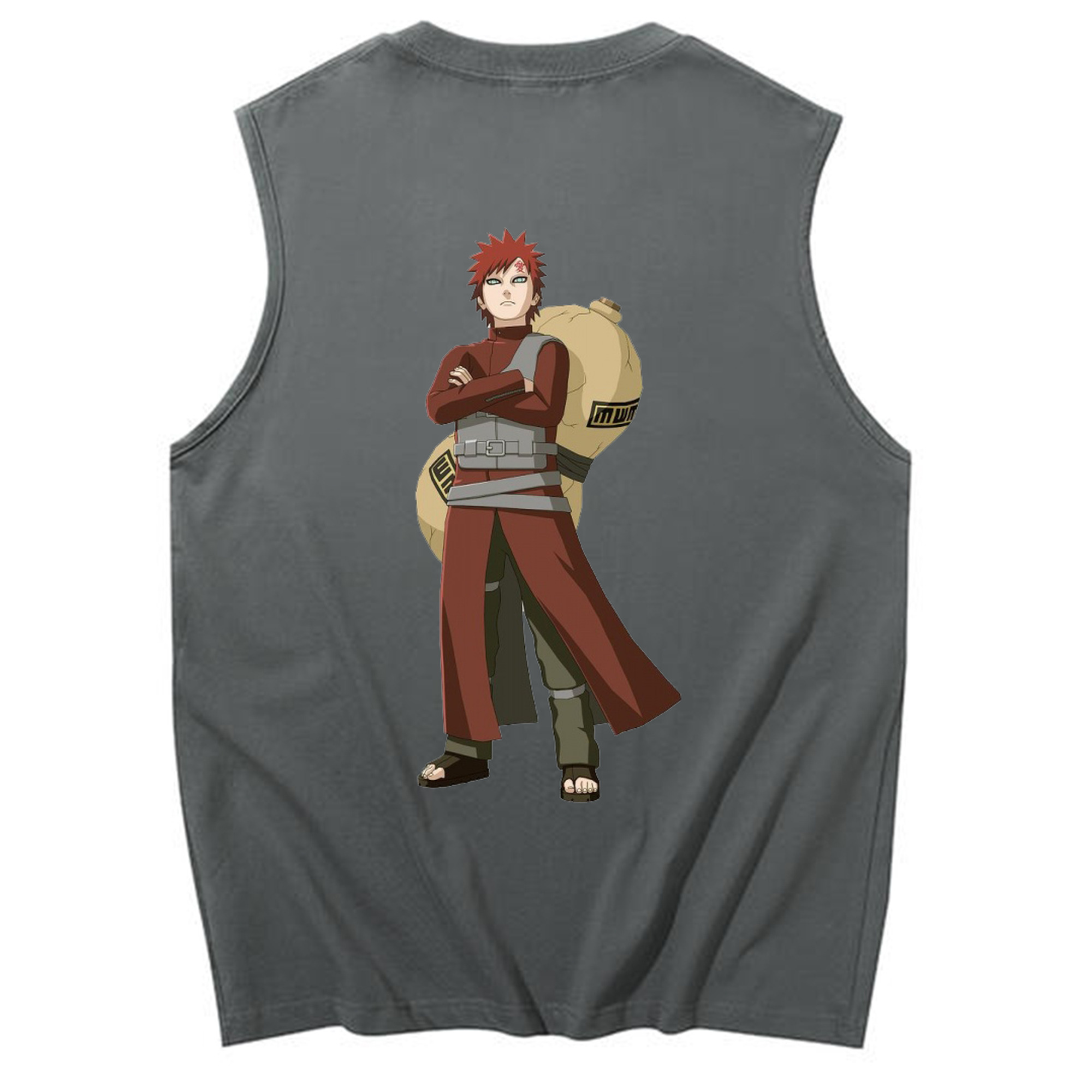（画像用） NARUTO -ナルト- ガアラ Gaara コットン100％タンクトップ（背面プリント）